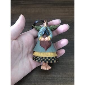 Williraye Studios Christmas Ornament Barefoot Angel Vtg Folk Art Whimsical